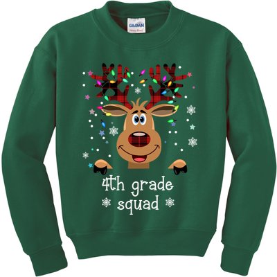4th Grade Squad Reindeer Christmas Kids Sweatshirt