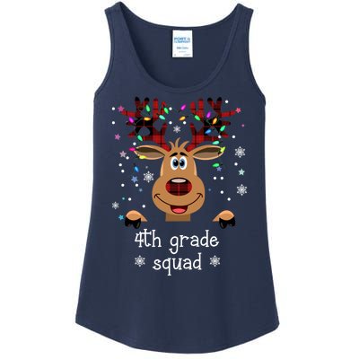 4th Grade Squad Reindeer Christmas Ladies Essential Tank