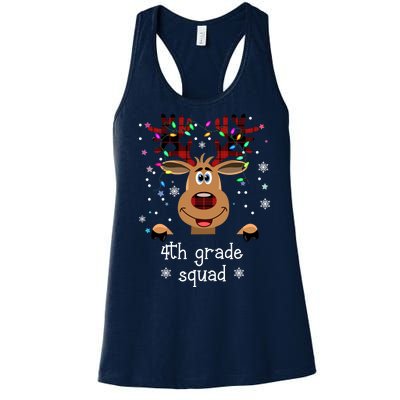 4th Grade Squad Reindeer Christmas Women's Racerback Tank