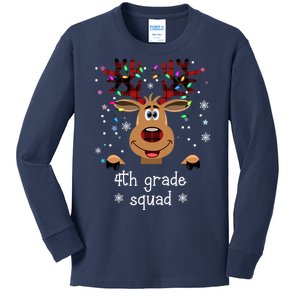 4th Grade Squad Reindeer Christmas Kids Long Sleeve Shirt