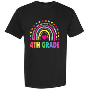 4th Grade Teacher Leopard Rainbow Back To School Girl Boy Garment-Dyed Heavyweight T-Shirt