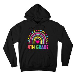 4th Grade Teacher Leopard Rainbow Back To School Girl Boy Hoodie