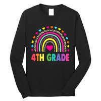 4th Grade Teacher Leopard Rainbow Back To School Girl Boy Long Sleeve Shirt