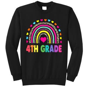 4th Grade Teacher Leopard Rainbow Back To School Girl Boy Sweatshirt