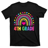 4th Grade Teacher Leopard Rainbow Back To School Girl Boy T-Shirt