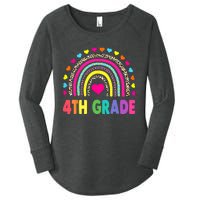 4th Grade Teacher Leopard Rainbow Back To School Girl Boy Women's Perfect Tri Tunic Long Sleeve Shirt