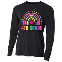 4th Grade Teacher Leopard Rainbow Back To School Girl Boy Cooling Performance Long Sleeve Crew