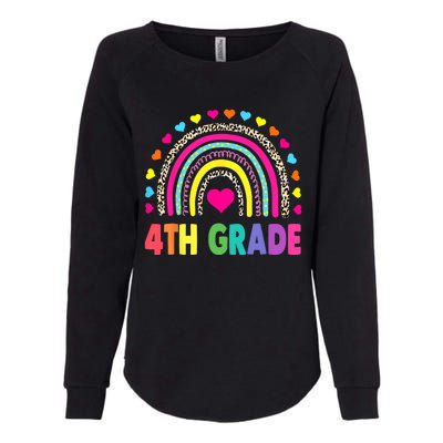 4th Grade Teacher Leopard Rainbow Back To School Girl Boy Womens California Wash Sweatshirt