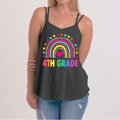 4th Grade Teacher Leopard Rainbow Back To School Girl Boy Women's Strappy Tank