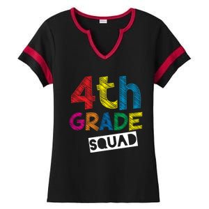 4Th Grade Teacher Design 4Th Grade Squad Gift Ladies Halftime Notch Neck Tee