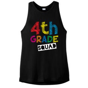 4Th Grade Teacher Design 4Th Grade Squad Gift Ladies PosiCharge Tri-Blend Wicking Tank