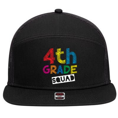 4Th Grade Teacher Design 4Th Grade Squad Gift 7 Panel Mesh Trucker Snapback Hat