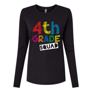 4Th Grade Teacher Design 4Th Grade Squad Gift Womens Cotton Relaxed Long Sleeve T-Shirt