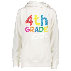 4Th Grade Teacher Design 4Th Grade Squad Gift Womens Funnel Neck Pullover Hood