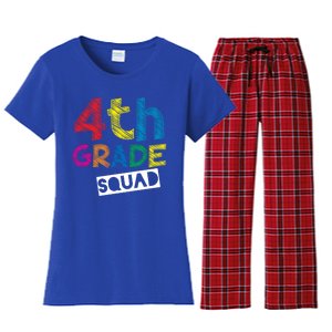 4Th Grade Teacher Design 4Th Grade Squad Gift Women's Flannel Pajama Set