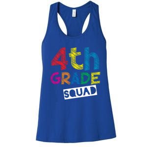 4Th Grade Teacher Design 4Th Grade Squad Gift Women's Racerback Tank