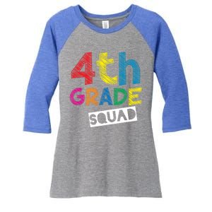 4Th Grade Teacher Design 4Th Grade Squad Gift Women's Tri-Blend 3/4-Sleeve Raglan Shirt