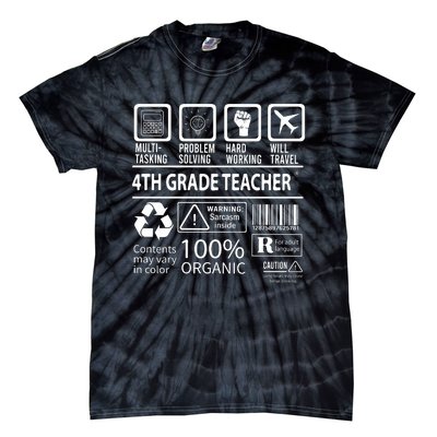 4th Grade Teacher MultiTasking Certified Job Back To School Gift Tie-Dye T-Shirt