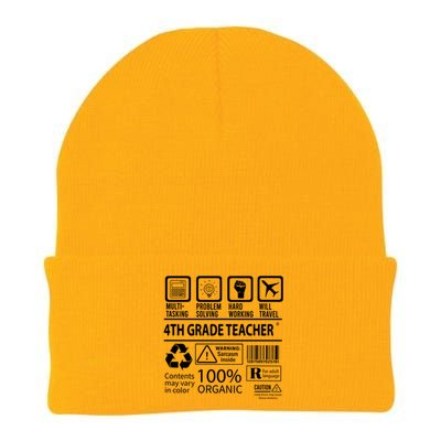 4th Grade Teacher MultiTasking Certified Job Gift Fourth Grade Knit Cap Winter Beanie