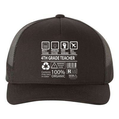 4th Grade Teacher MultiTasking Certified Job Gift Fourth Grade Yupoong Adult 5-Panel Trucker Hat