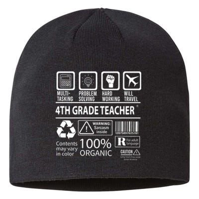 4th Grade Teacher MultiTasking Certified Job Gift Fourth Grade Sustainable Beanie