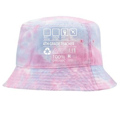 4th Grade Teacher MultiTasking Certified Job Gift Fourth Grade Tie-Dyed Bucket Hat