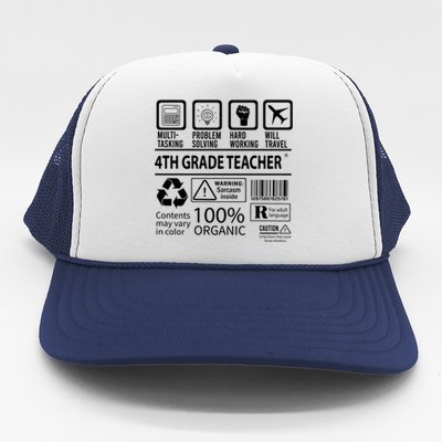 4th Grade Teacher MultiTasking Certified Job Gift Fourth Grade Trucker Hat