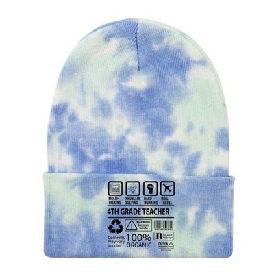 4th Grade Teacher MultiTasking Certified Job Gift Fourth Grade Tie Dye 12in Knit Beanie