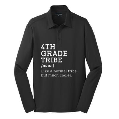 4th Grade Tribe Back To School Teacher Fourth Grade Team Gift Silk Touch Performance Long Sleeve Polo