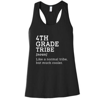 4th Grade Tribe Back To School Teacher Fourth Grade Team Gift Women's Racerback Tank