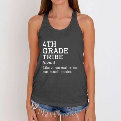 4th Grade Tribe Back To School Teacher Fourth Grade Team Gift Women's Knotted Racerback Tank