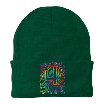 4th Grade Typography Team Fourth Grade Back To School Knit Cap Winter Beanie