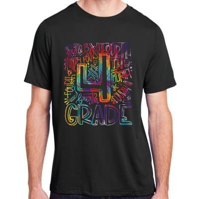 4th Grade Typography Team Fourth Grade Back To School Adult ChromaSoft Performance T-Shirt