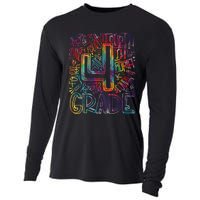 4th Grade Typography Team Fourth Grade Back To School Cooling Performance Long Sleeve Crew