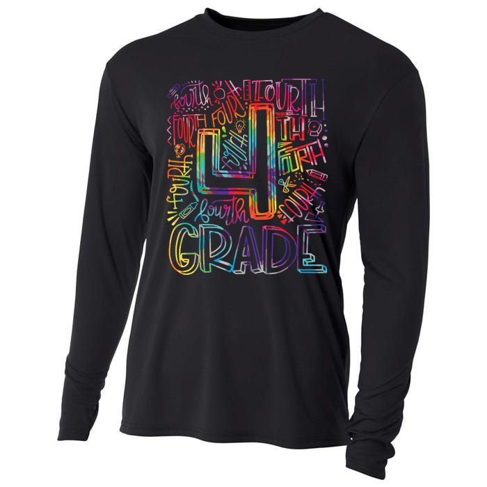 4th Grade Typography Team Fourth Grade Back To School Cooling Performance Long Sleeve Crew