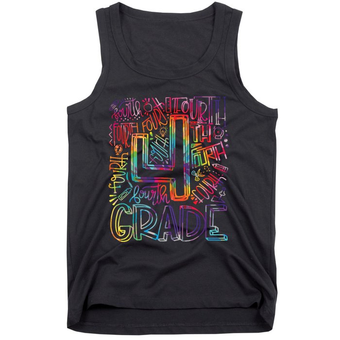 4th Grade Typography Team Fourth Grade Back To School Tank Top