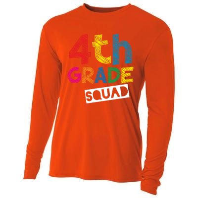 4Th Grade Teacher Design 4Th Grade Squad Cute Gift Cooling Performance Long Sleeve Crew