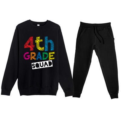 4Th Grade Teacher Design 4Th Grade Squad Cute Gift Premium Crewneck Sweatsuit Set