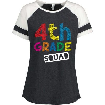 4Th Grade Teacher Design 4Th Grade Squad Cute Gift Enza Ladies Jersey Colorblock Tee