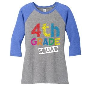 4Th Grade Teacher Design 4Th Grade Squad Cute Gift Women's Tri-Blend 3/4-Sleeve Raglan Shirt