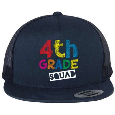 4Th Grade Teacher Design 4Th Grade Squad Cute Gift Flat Bill Trucker Hat