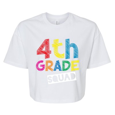 4Th Grade Teacher Design 4Th Grade Squad Cute Gift Bella+Canvas Jersey Crop Tee