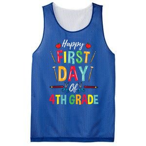 4Th Grade Teacher Happy First Day Of 4Th Grade Great Gift Mesh Reversible Basketball Jersey Tank