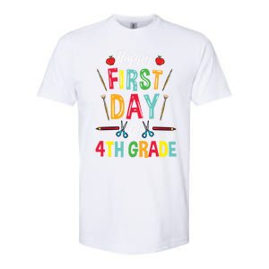 4Th Grade Teacher Happy First Day Of 4Th Grade Great Gift Softstyle CVC T-Shirt