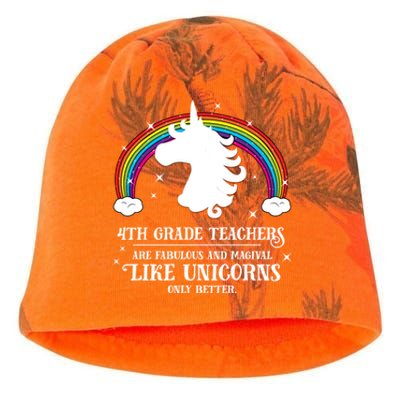 4Th Grade Teachers Fabulous Unicorn Funny Fourth Grade Great Gift Kati - Camo Knit Beanie