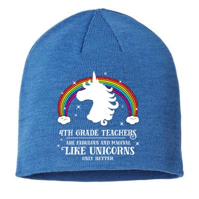 4Th Grade Teachers Fabulous Unicorn Funny Fourth Grade Great Gift Sustainable Beanie