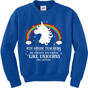 4Th Grade Teachers Fabulous Unicorn Funny Fourth Grade Great Gift Kids Sweatshirt