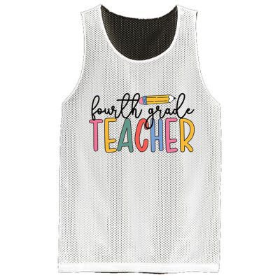 4th Grade Teacher Boho Fourth Grade Teachers Mesh Reversible Basketball Jersey Tank