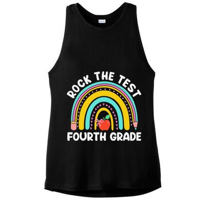 4th Grade Teacher Rock The Test Day Fourth Grade Testing Ladies PosiCharge Tri-Blend Wicking Tank