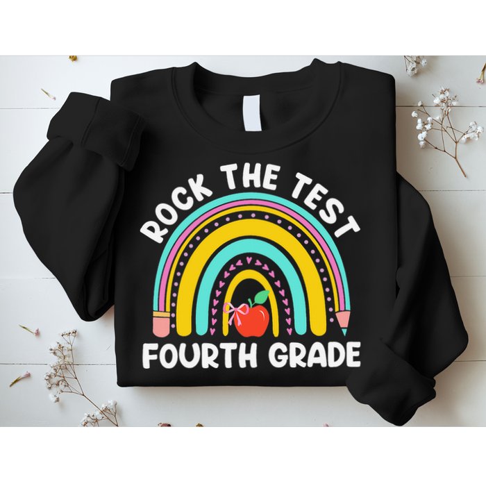 4th Grade Teacher Rock The Test Day Fourth Grade Testing Sweatshirt